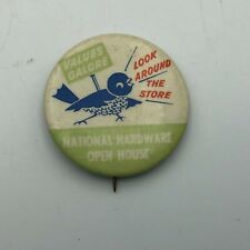 Vtg National Hardware Red Devil Advertising Open House Bird Button Pinback  P6 picture