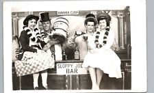 1950s SILLY PROP SALOON SCENE real photo postcard rppc sloppy joe bar arcade picture