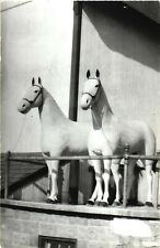 Statue of Two White Horses In Pennsylvania Postcard picture