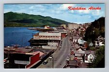 Ketchikan, AK-Alaska, View Overlooking Town Antique, Vintage Souvenir Postcard picture