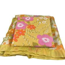 Vtg 2 Wamsutta BLOSSOMS HERE AND THERE Flower Power Double Flat Sheet + Blanket picture