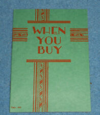 1931 When You Buy Purchase & Protection Of Wash Fabrics Booklet Cascade Laundry picture