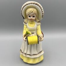 Vintage 1981 Price Figurine Girl Thread, Scissors holder, Pin cushion Yellow picture