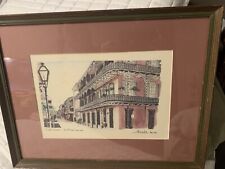 Vtg.Signed A. Dedlila Lithograph French Quarter New Orleans Aug 1975  #5 Framed picture