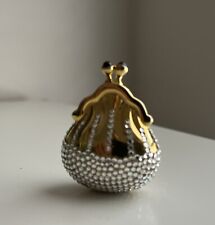 Judith Leiber Collectible Gold Plated Crystal Rhinestones Purse Shaped Pill Box picture