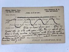 1900 Finley Ellingwood MD Handwritten Postal Card Medical Doctor Chicago picture