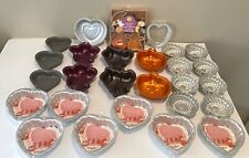 Vintage Wilton Mini Cake Pans & Cutters Lot Of 30 PCS Hearts Halloween picture