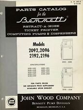 Bennett Model 2092, 2096, 2192 & 2196 Gasoline Pump Dispenser 1964 Parts Catalog picture