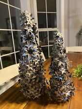 Two Metal Floral Christmas Shaped  Tree 12