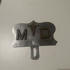 Vintage MD Medical Doctor Auto Car Truck License Plate Topper - Collector Find picture