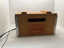 COCA-COLA AM/FM Clock Radio Wood Crate First Production Piece 2002 picture