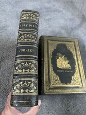 Rare Antique 2 Folio Volumes Of Old & New Testament Holy Bibles - Engravings picture