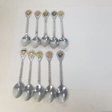 Vintage Birth Month & Anniversary Souvenir Collector Spoons Lot of 10 picture