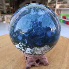 825g Natural Aquatic Plant Agate crystal Ball Quartz Sphere  Aura Healing Z946 picture