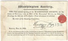The Washington Society Invitation Sent To Abolitionist, Ohio Free Soiler picture
