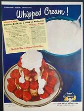 Vintage 1949 American Dairy Association Whipped Cream Print Ad picture