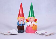 Two (2) 1980 World of David Gnome Vintage PVC Figure Unieboek Toys picture