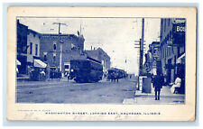 1906 Washington Street Looking East, Waukegan Illinois IL Posted Postcard picture
