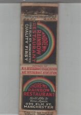 Matchbook Cover 1930s Diamond Quality Andrews Rainbow Restaurant Manchester, NH picture