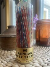 MCM - Cello-Glo - Rainbow Party Straws - Vintage Swizzle - 50’s / 60’s. picture
