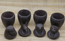 Unique Egyptian Antique Set of 4 Pharaonic canopic jars Of sons of Horus Bc picture