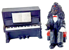 Vintage Ganz Bo Beagles & The Bad Bones 2 pc Poodle Playing Piano Figurine picture
