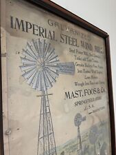 Vintage 1890’s Mast, Foos & Co. Windmill Advertisement, Framed picture
