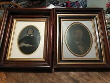 REAR VINTAGE LARGE TIn Type family photos in frames LOT OF 2 PICS picture