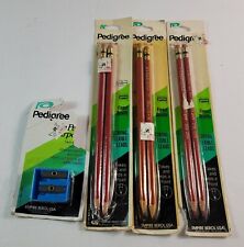 Vintage Lot 3 Packs 1977 Empire Pedigree Red Colored Pencils & Sharpener USA NOS picture