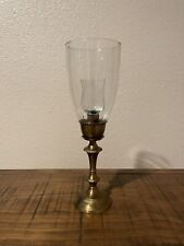 Vintage 3-piece Brass & Hurricane Glass Candle Holder Made in India *Beautiful* picture