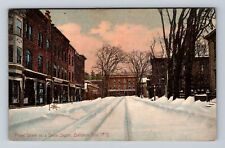 Ballston Spa NY-New York, Front Street In A Snow Storm, Vintage Postcard picture