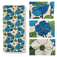 Vintage 1960s Floral Canvas Fabric Hemmed, 43” x 92”, Mid-Century Modern picture