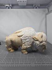 15 Pound Marble American White Bison Statue Sculpture picture