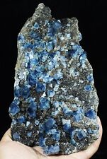 940 g WOW Beauty Rare Blue Cube Fluorite Crystal Mineral Specimen/China picture