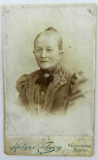 Old Woman Vintage Earrings and Pattern Dress - Nurnberg - c.1900s Cabinet Card picture