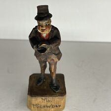 Vintage 1920s Charles Dickens ANRI Mr. Micawber  Hand Carved Wood Figurine Italy picture