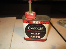 Vintage Cyanogas Ant Killer Poison Skull Crossbones Advertising Can FULL picture