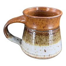 Vintage Art Pottery Coffee Mug Cup Signed Colombe Primitive Style Mug 1981 picture