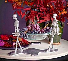Pottery Barn Halloween Walking Dead Palbearer Skeleton Stand Glass Serving Bowl picture