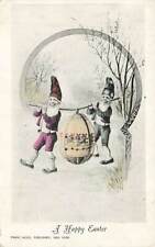c1905 Fantasy Elves Gnomes Carrying Huge Egg Happy Easter P152 picture
