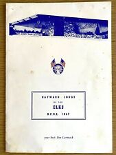 1950s B.P.O.E. ELKS HAYWARD LODGE # 1867 vintage dinner and wine list CALIFORNIA picture