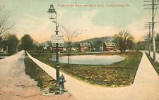 1911 Postcard RPPC Forks of the Road and Way’s Pond, QUAKER VALLEY, PA Gas Light picture