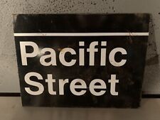 NY NYC VINTAGE SUBWAY PILLAR SIGN PACIFIC STREET BROOKLYN BARCLAYS COBBLE HILL picture