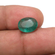 Outstanding Zambian Emerald Faceted Oval Shape 3.55 Crt Top Green Loose Gemstone picture