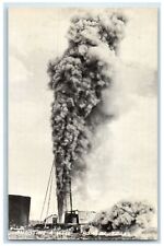 c1950's Shooting A Well Oil City Blasting Large Smoke Borger Texas TX Postcard picture