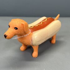 Dachshund Hotdog Figurine Ankyo Toys Hard Solid Plastic Mustard Weiner Puppy picture