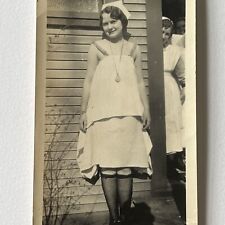 Antique Snapshot Photograph Beautiful Young Woman Nurse A Bit Naughty Stocking picture