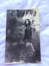 Vintage Photograph Young Woman Black White Nature 22667 picture