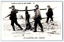 c1910's Exaggerated Rabbit Hunting Alliston Ontario Canada RPPC Photo Postcard picture