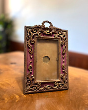 Antique Small Bronze Gilt Fabric Picture Frame picture